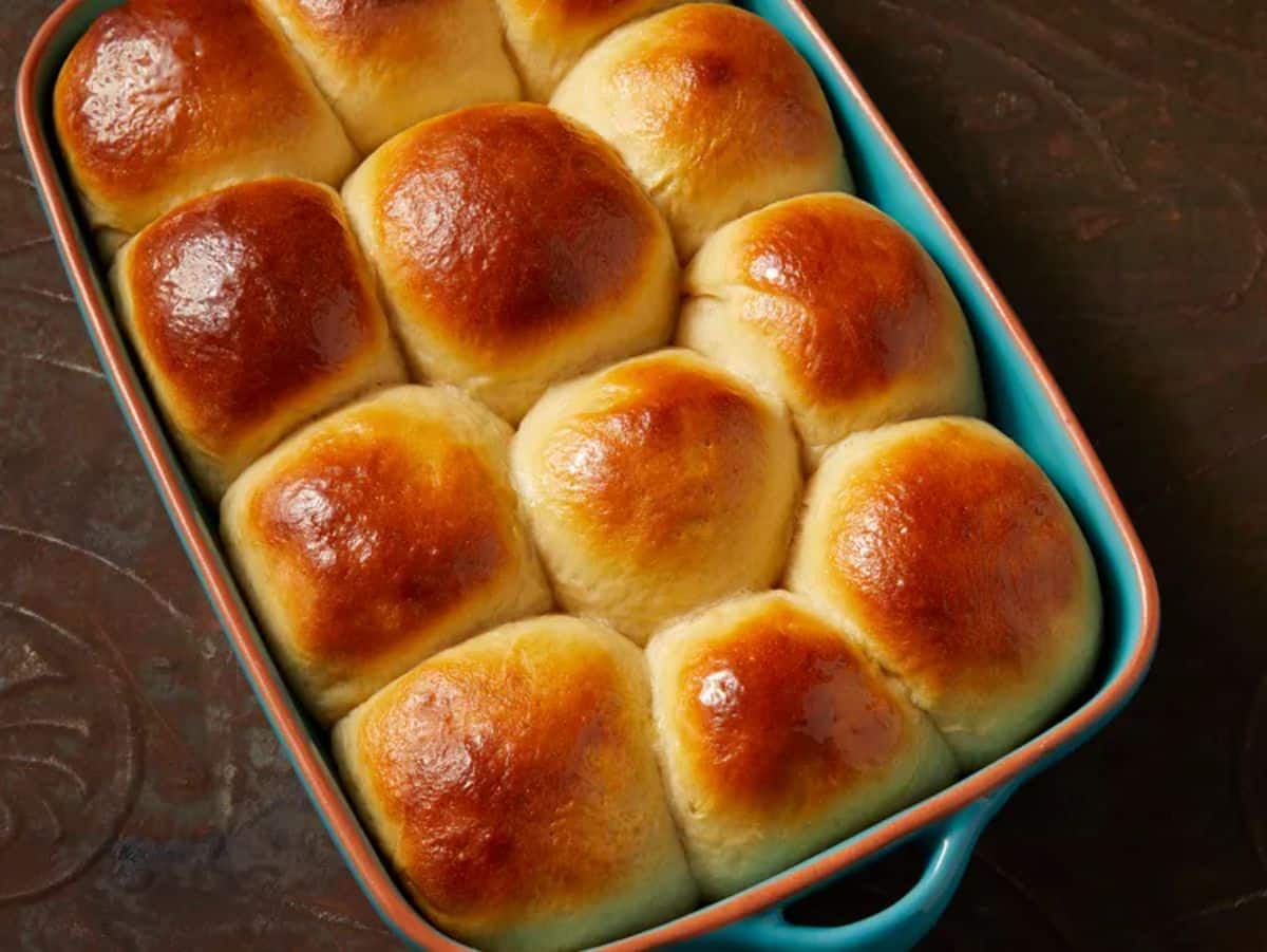 Scrumptious Basic Sweet Bread in a bread pan.