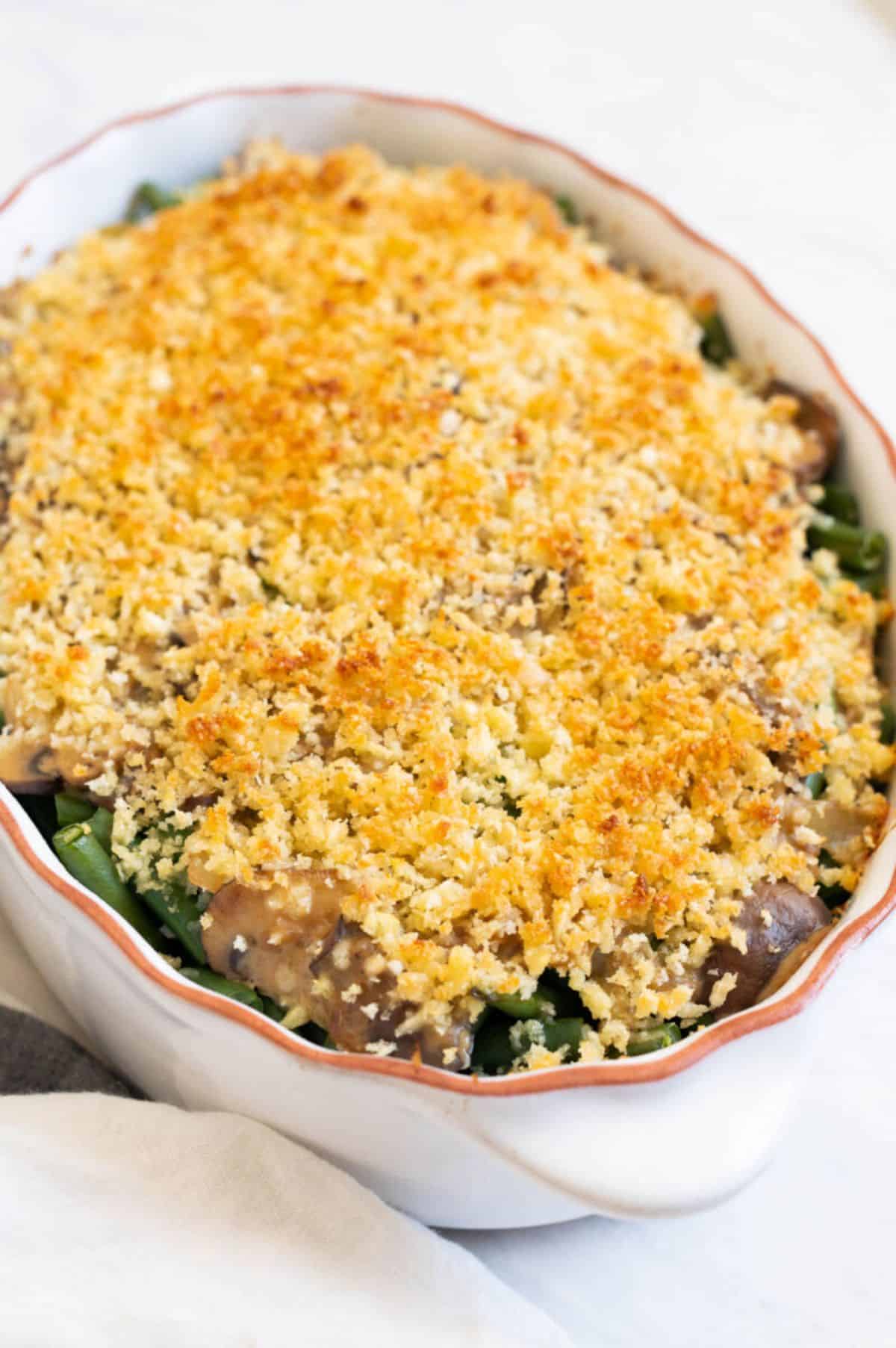 Crispy Healthy Green Bean in a casserole.