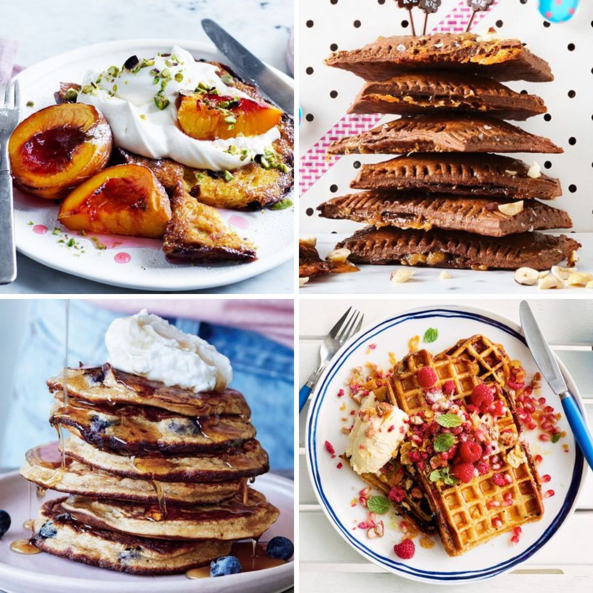 Four delicious sweet breakfasts.